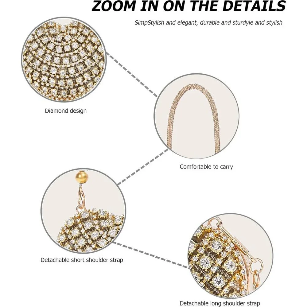 Elegantly Small Rhinestone Heart Clutch for Women - Perfect Evening Bag - Picture 7 of 8